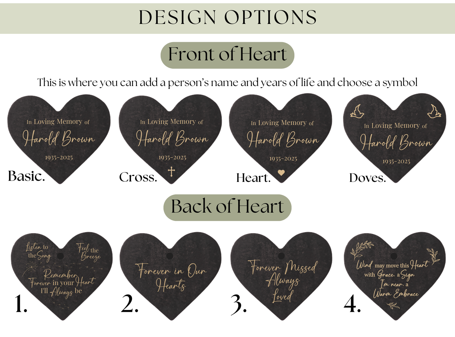 Personalised Memorial Wind Chime – Engraved Spinning Heart, Sympathy Gift